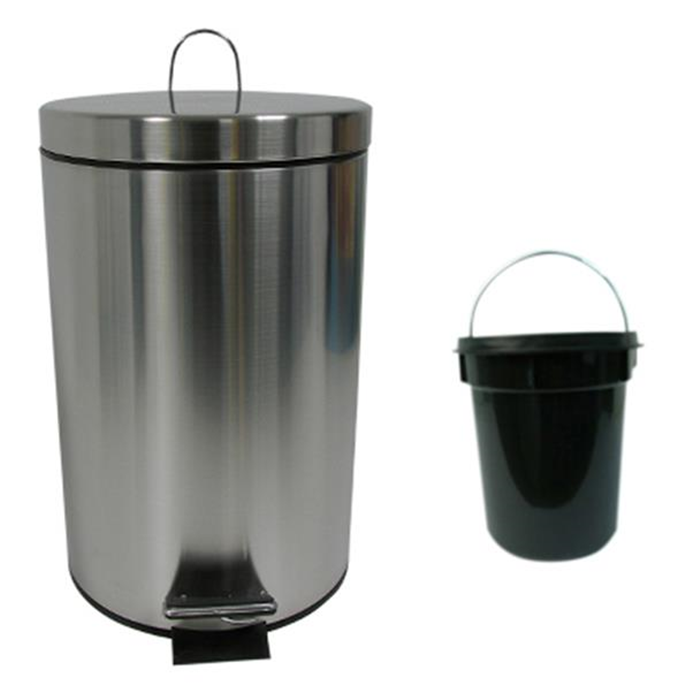 Pedalspand 5L. stål satin ø19,5 x h25cm.