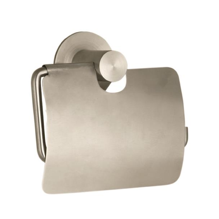 Toiletpapirholder mat stål med klap
