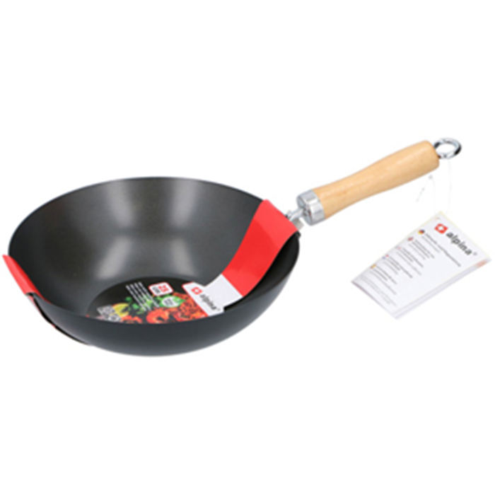 Wok 30cm. non stick med træhåndtag