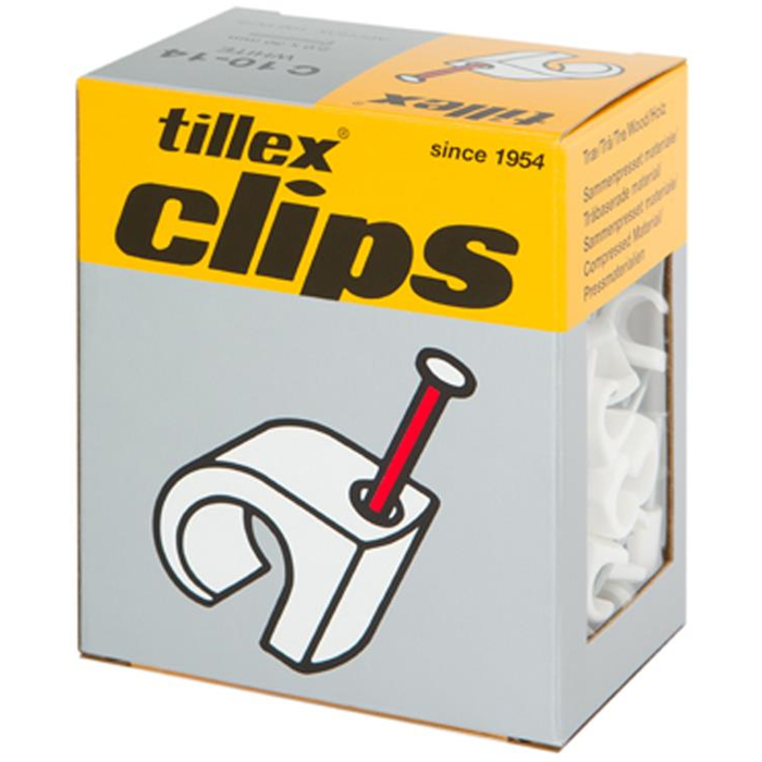 Tillex 100 stk. 18-22 hvid rund ledningsclips