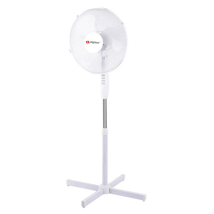 Ventilator gulv 40cm. hvid h105-128cm.