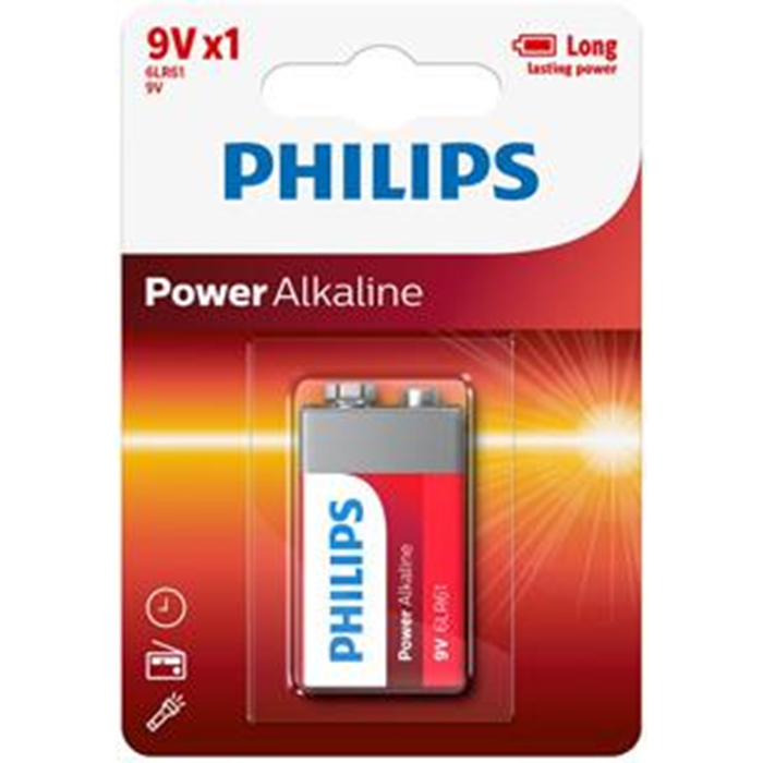 Philips Power batteri 9V 1 stk. 6LR61