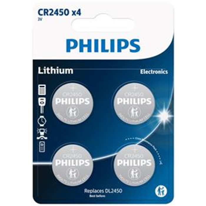 Philips batteri CR2450 3V 4 stk.