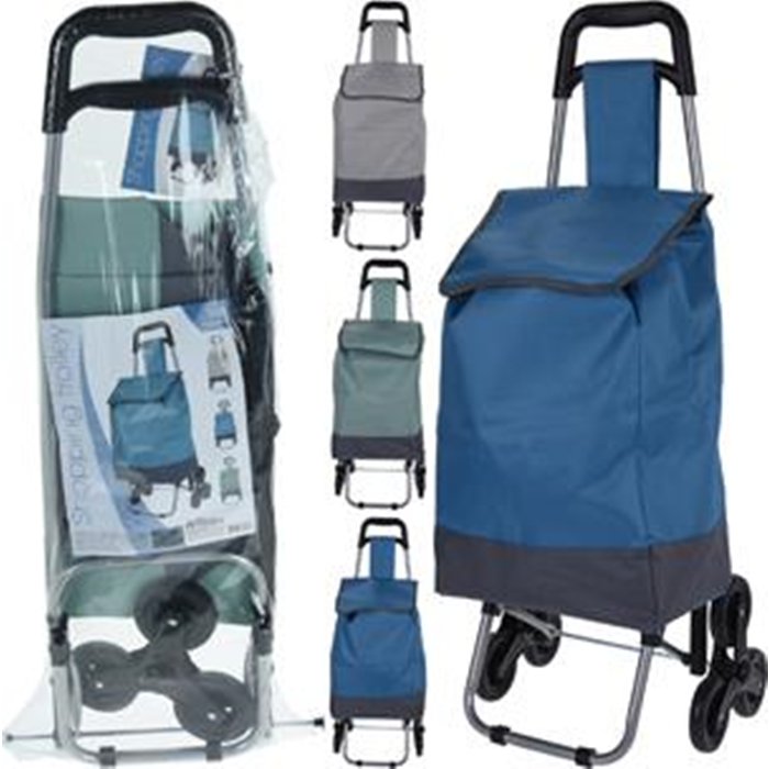 Shopper trappe 3 hjul ass. farver 30L.