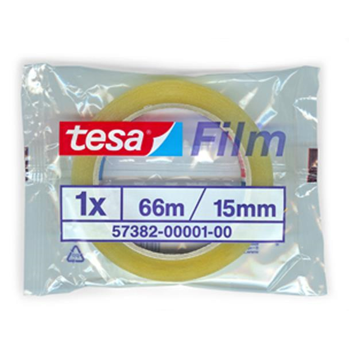 Tape 66m. 15mm. (stor) transparent Tesa