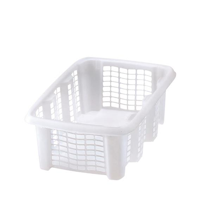 Stabelkurv 19x12x7cm. hvid plast "basic"