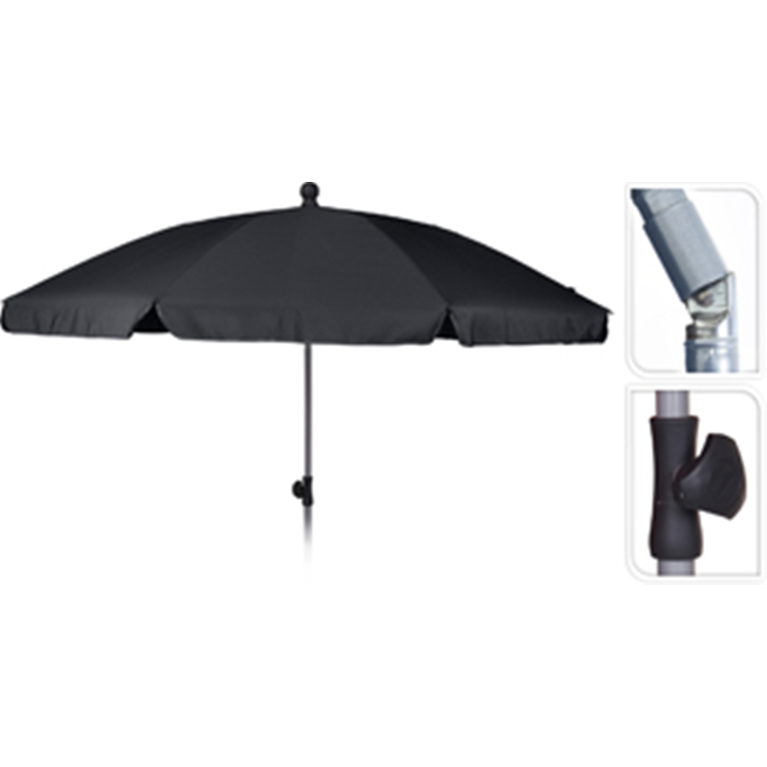 Parasol ø200cm. med tilt mørkegrå