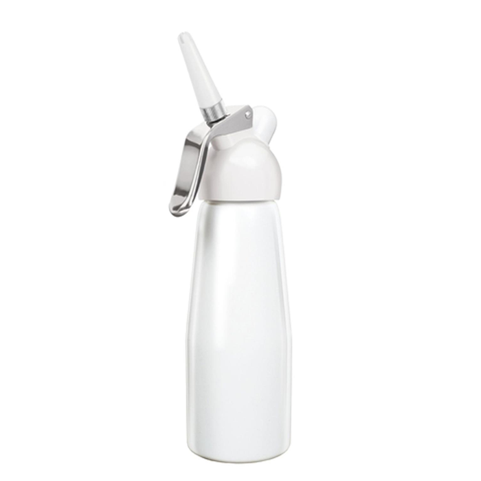 Flødeskumsflaske alu/hvid 0,5L. Liss
