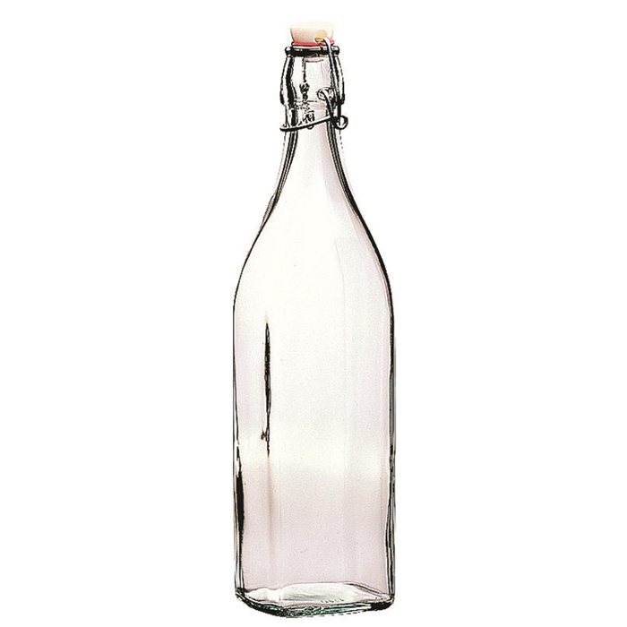 Flaske med patentprop 1,0L. firkantet Bormioli