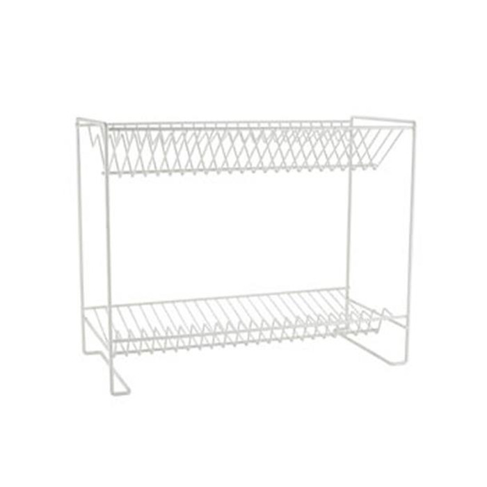 Opvaskestativ dobbelt 21x46 hvid med bakke