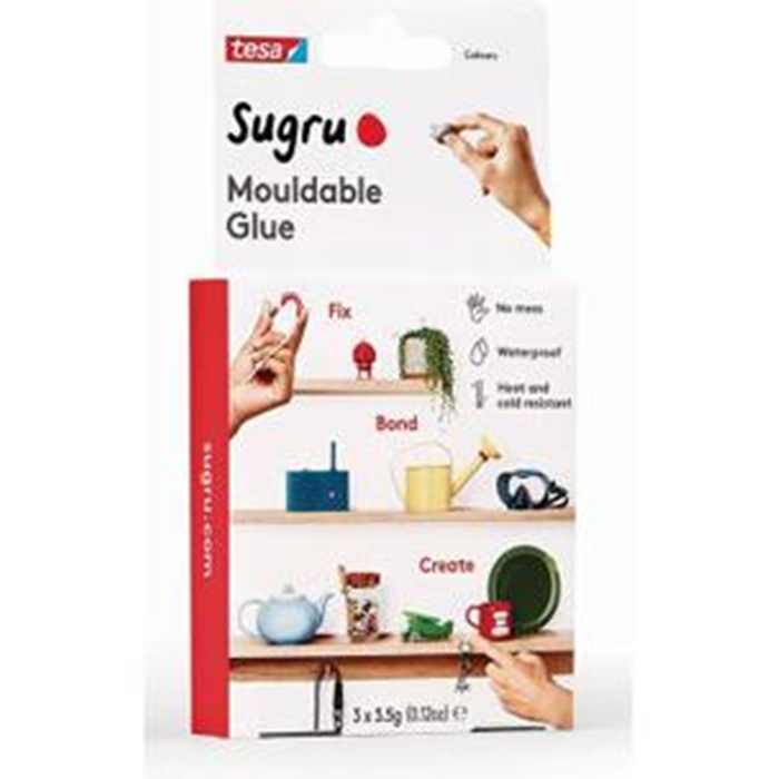 Limmasse hvid/sort/grå sugru 3 stk. Tesa