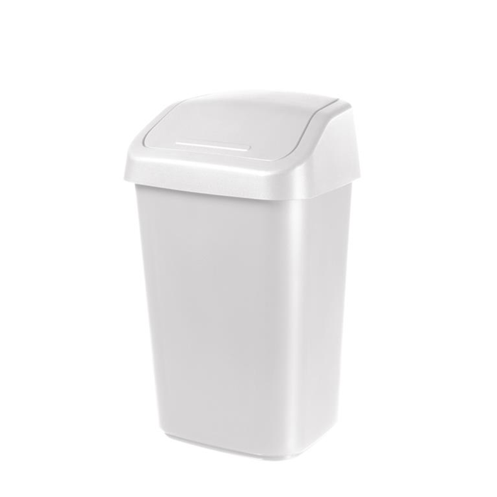 Spand med vippelåg hvid plast 10L. Orthex