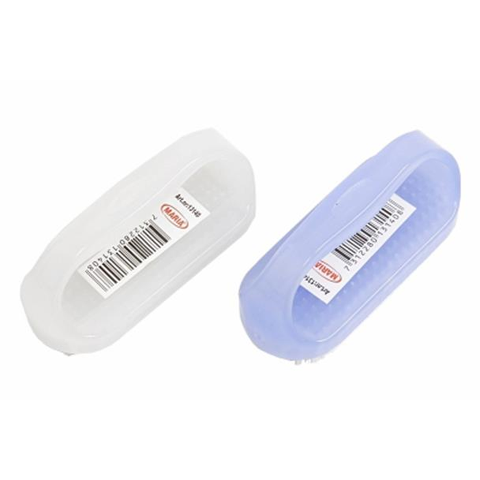 Neglebørste plastik hvid/blå