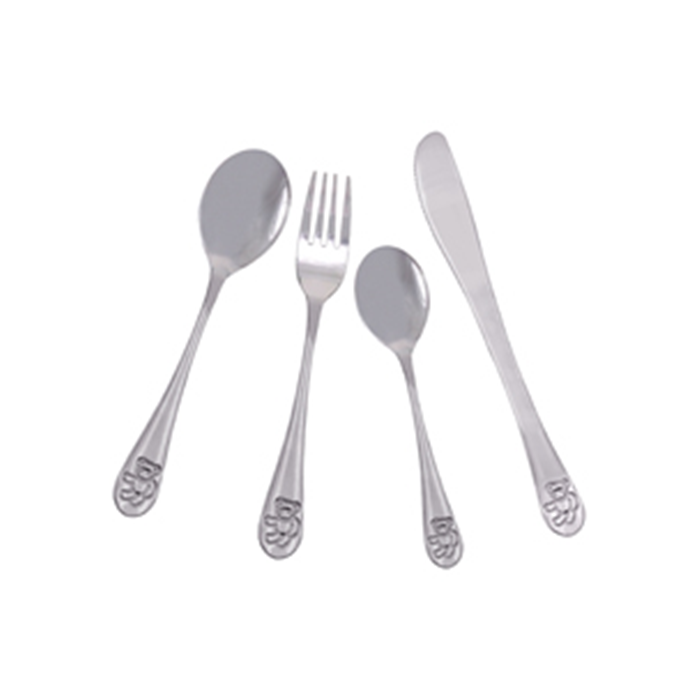 Børnebestik 4 stk. bamse Steel Function