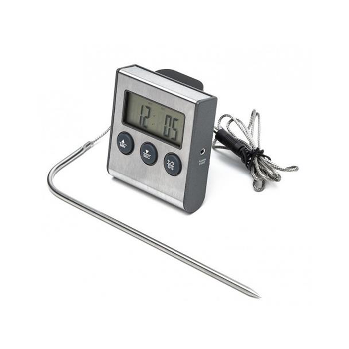 Stegetermometer digital temp/alarm sølv farvet nr. 531