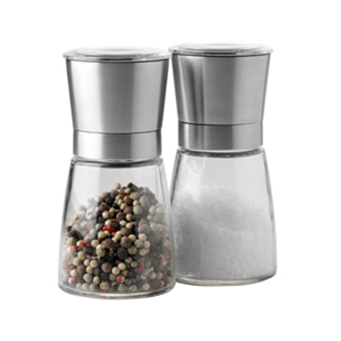 Kværnsæt salt-peber glas/stål