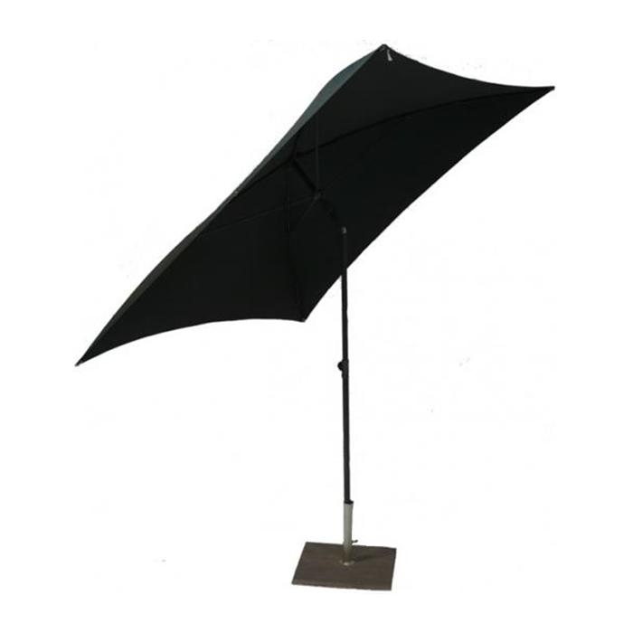 Parasol 200x200cm. sort med nedhæng