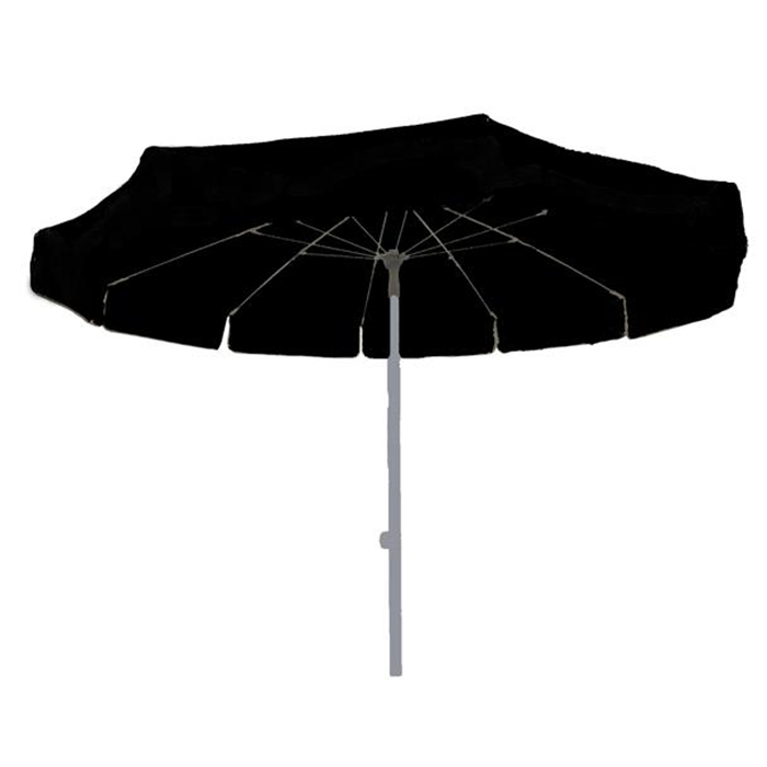 Parasol ø250cm. sort glasfiber