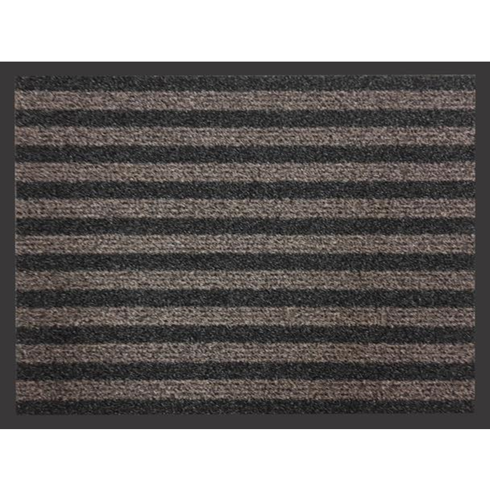 Måtte 60x80cm. syntet stribet sort/brun