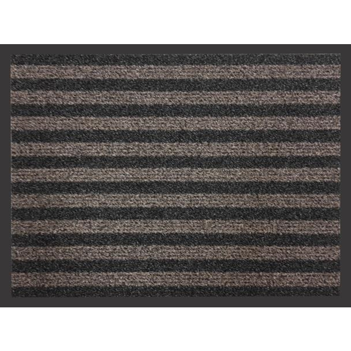 Måtte 80x120cm. syntet stribet sort/brun