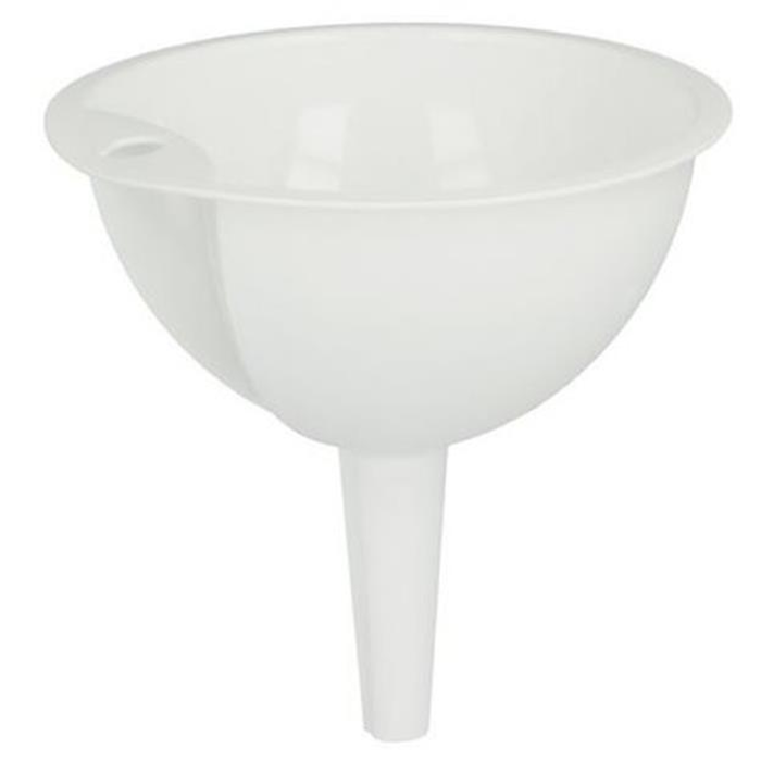 Tragt 12cm. hvid plast
