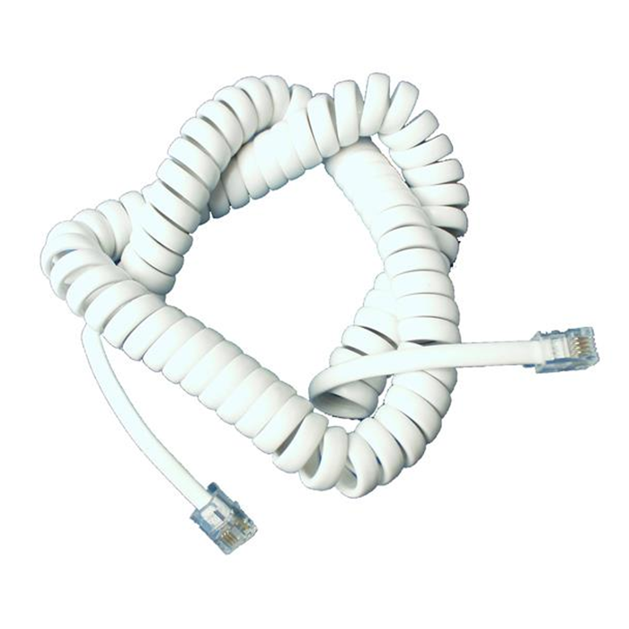 Telefon spiralledning 3m. hvid