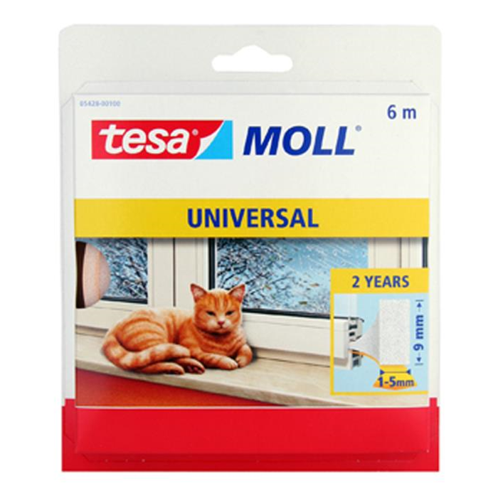 Tætningsliste skum hvid 6m. x 9mm. Tesa