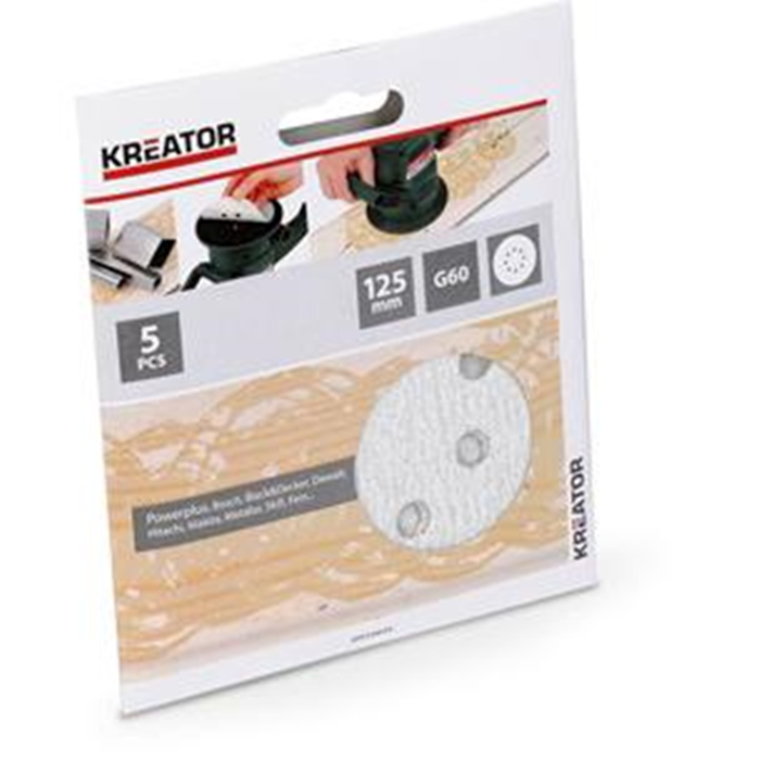 Sliberondel ø125mm. K60 hvid 5 stk. KRT230554