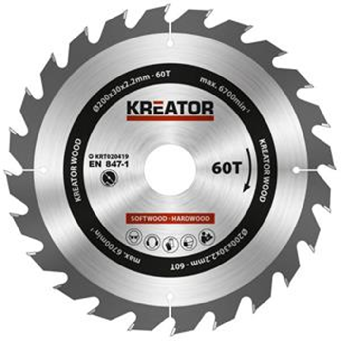 Rundsavklinge ø190mm. 30x2,2mm. 24T KRT020416