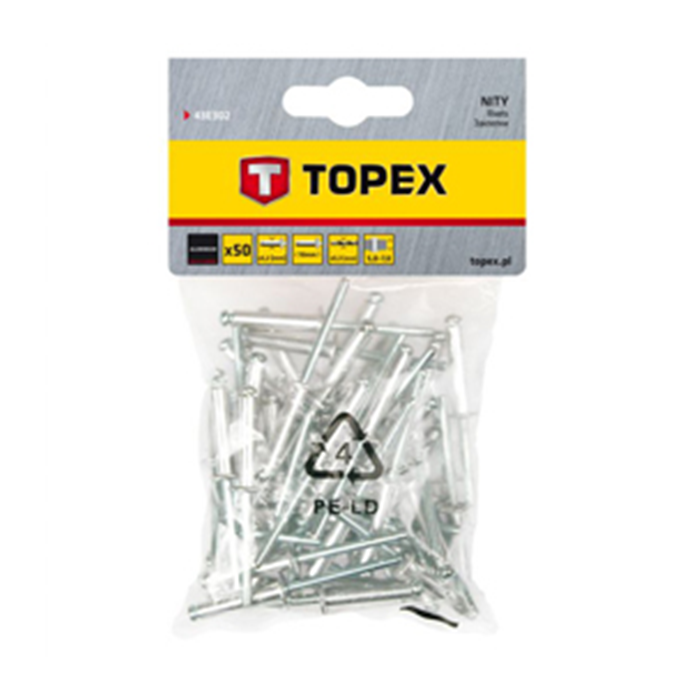 Nitter alu 3,2x10mm. 50 stk. 43E302 Topex