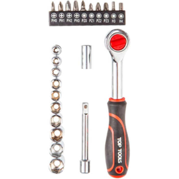 Skraldenøgle med bits 1/4" 23 dele 38D505