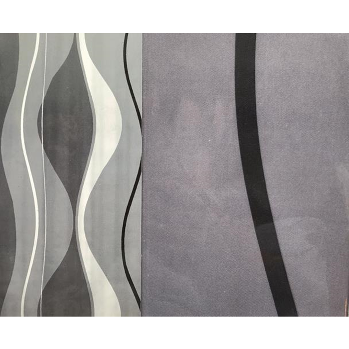 Badeforhæng 180x200cm. grå bølge