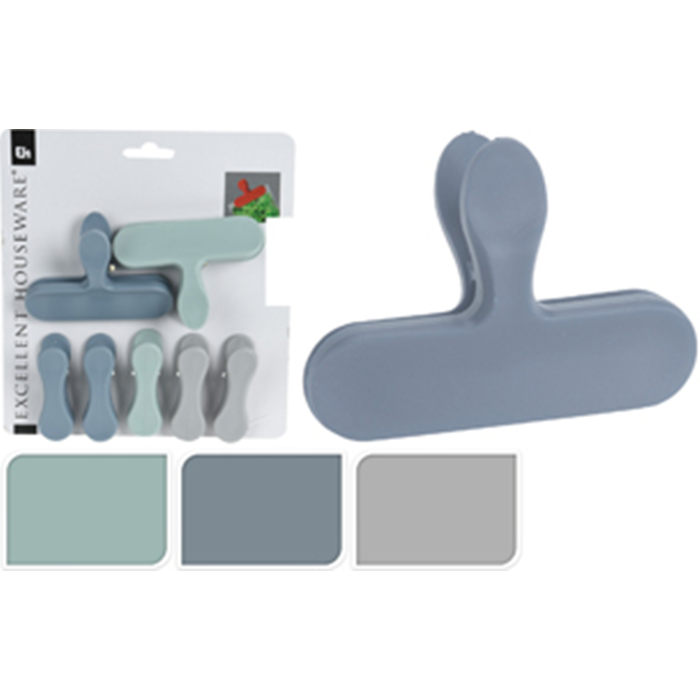 Poseklemmer 7 stk. plast ass. farver