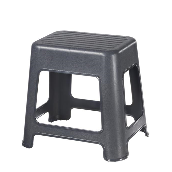Taburet/skammel plastik høj h42cm. grå