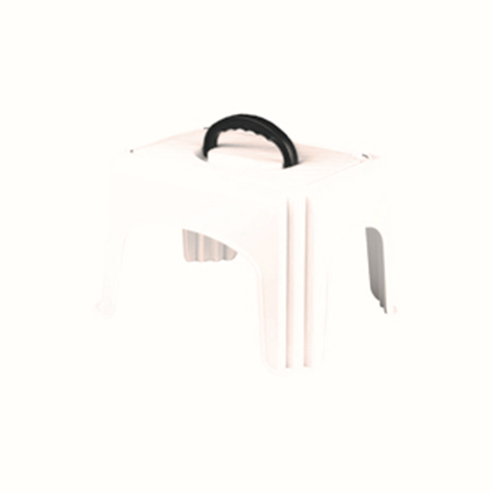 Skammel/taburet plastik lav h24,5cm. hvid