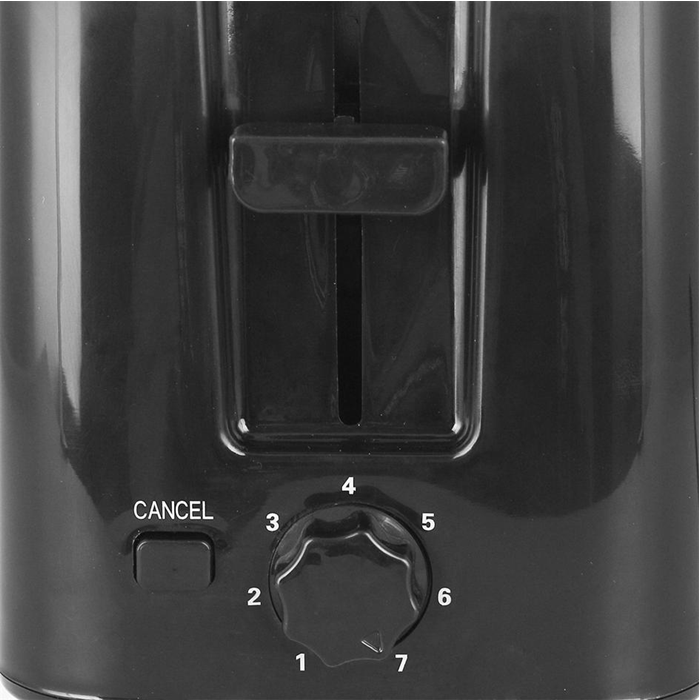 Emerio Brødrister opret sort 700w. 2 skiver