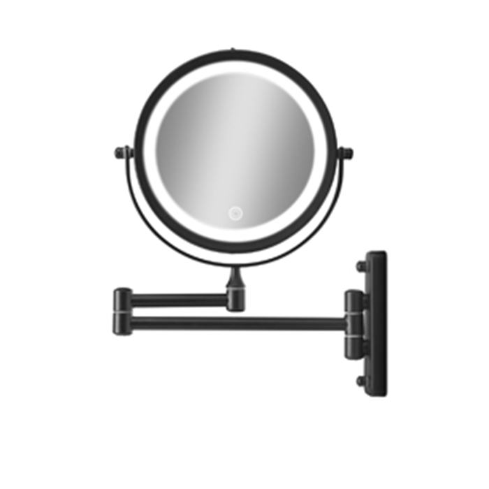 Makeupspejl sort væg sakse LED ø20cm. x10