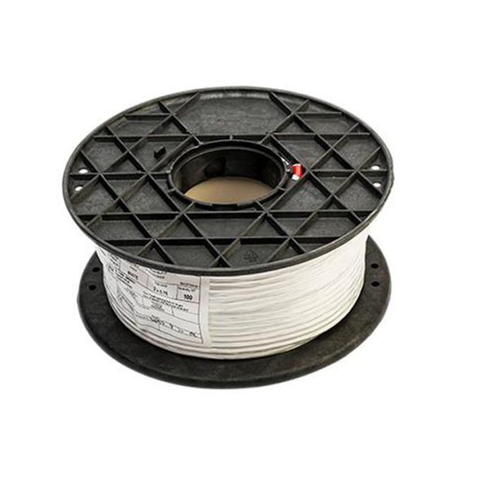 Stofledning hvid 2x0,75GKA 100m.