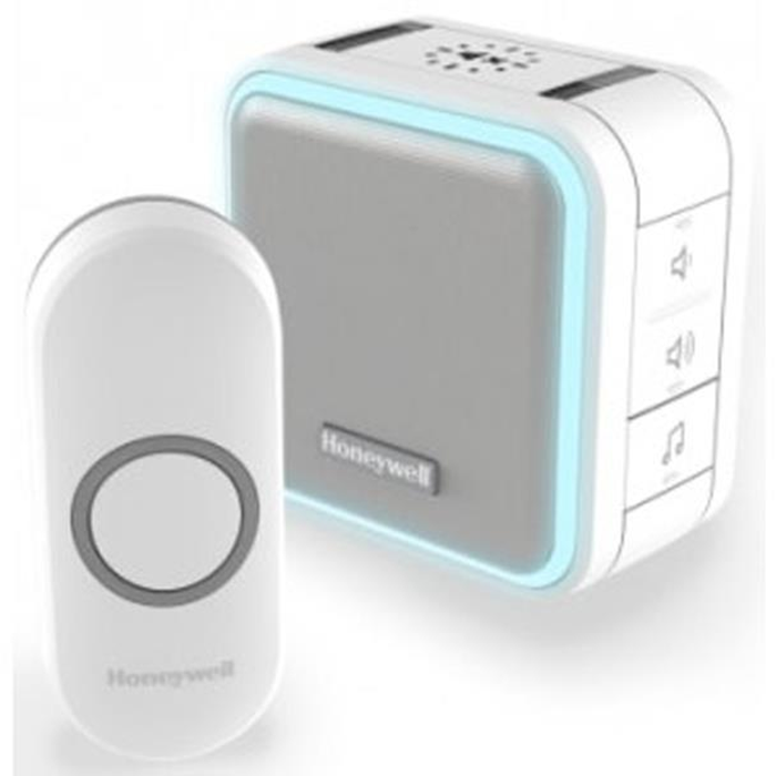 Dørklokke trådløs 200m. 90Db 8 toner LED timer hvid