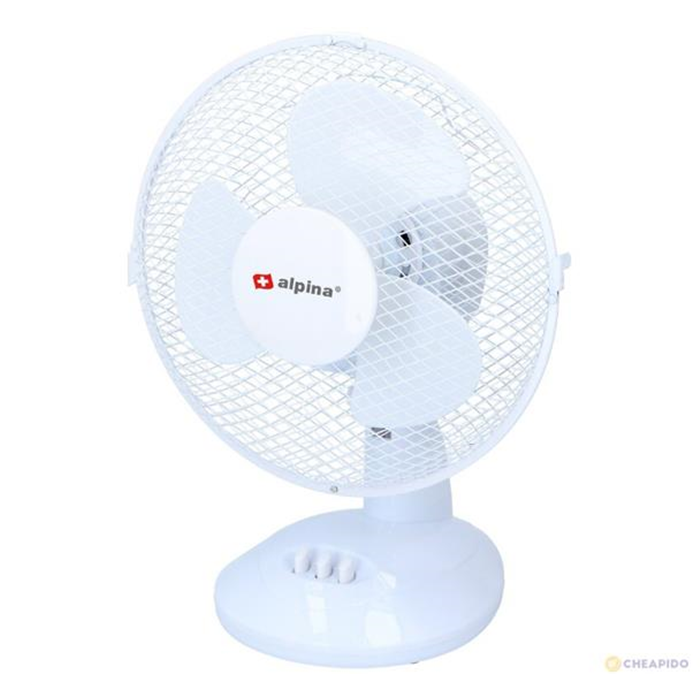 Ventilator bord 23cm. hvid plast