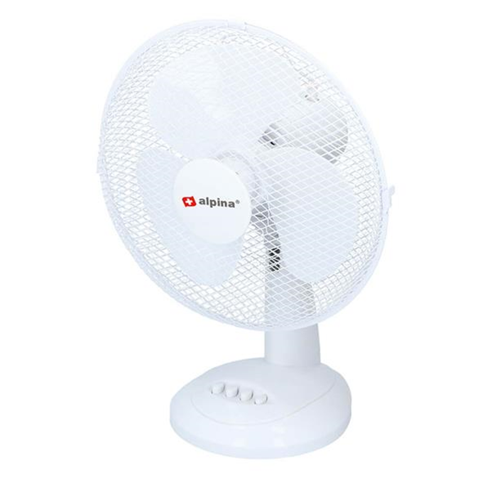 Ventilator bord 30cm. hvid plast