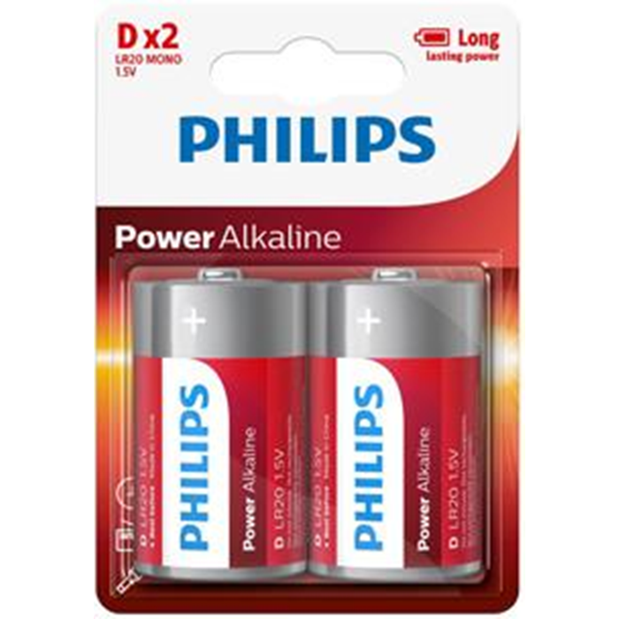 Philips Power batteri D 2 stk. LR20
