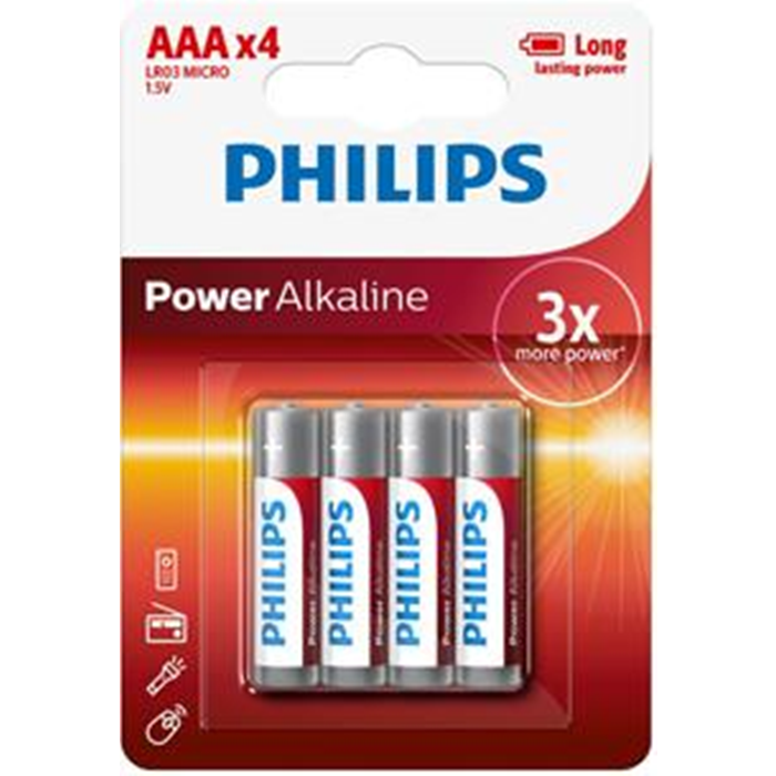 Philips Power batteri AAA 4 stk. LR03