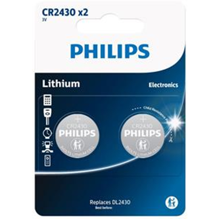 Philips batteri CR2430 3V 2 stk.