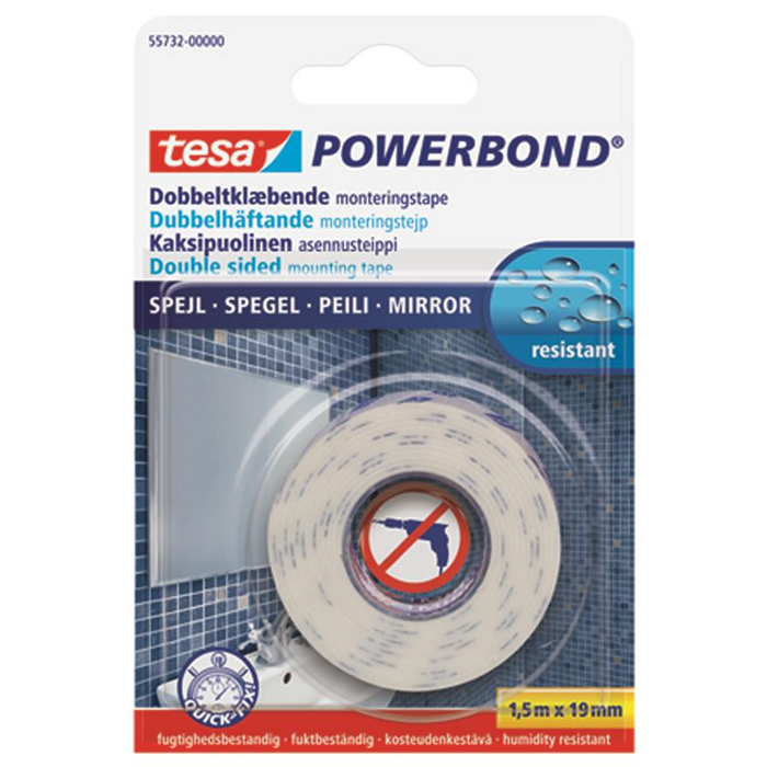Spejltape 19mm. x 1,5m. Tesa