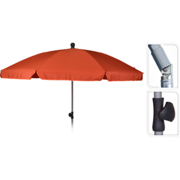 Parasol ø200cm. med tilt terracotta