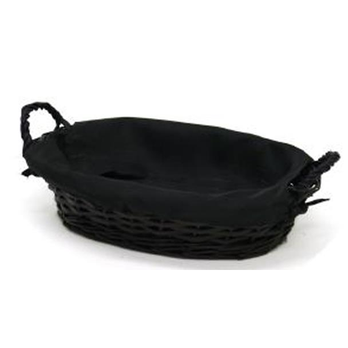 Brødkurv oval 35x26x9cm. sort stof