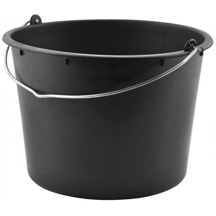 Murerspand 20L. sort med metal hank