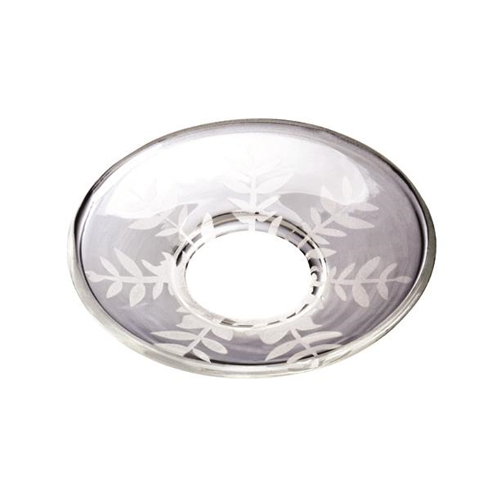Lysmanchet glas klar med dekoration