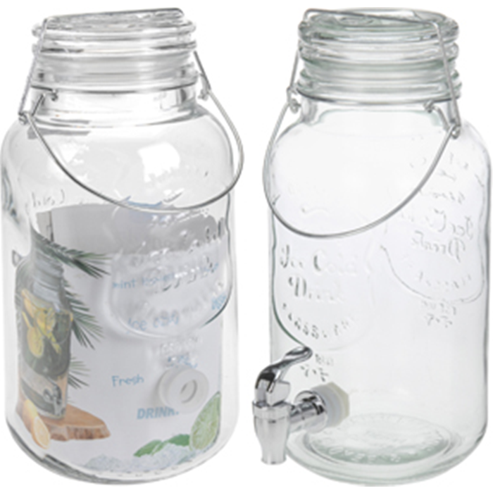 Saftdispenser glas 4L.